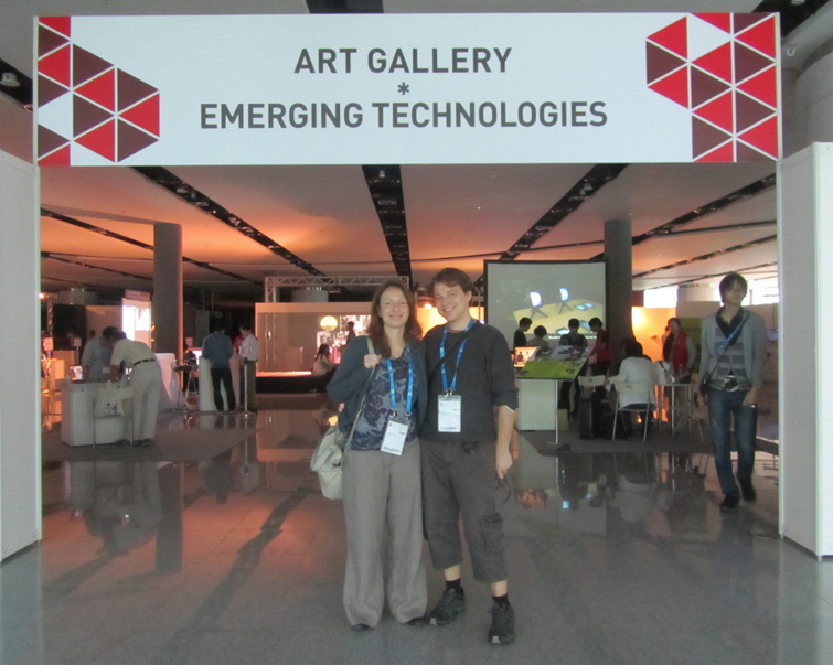 Andreas Zingerle and Linda Kronman at Siggraph Asia 2012 Singapore